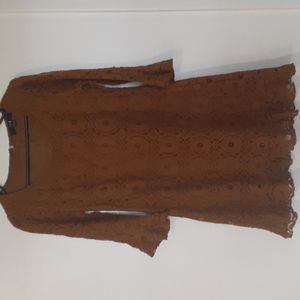 XXI brown long sleeve mini dress
